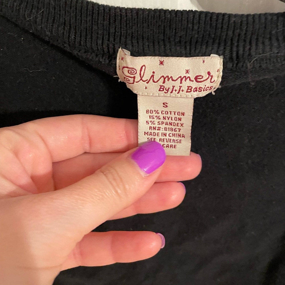 Black Macy’s Button Down Cropped Sweater - image 5